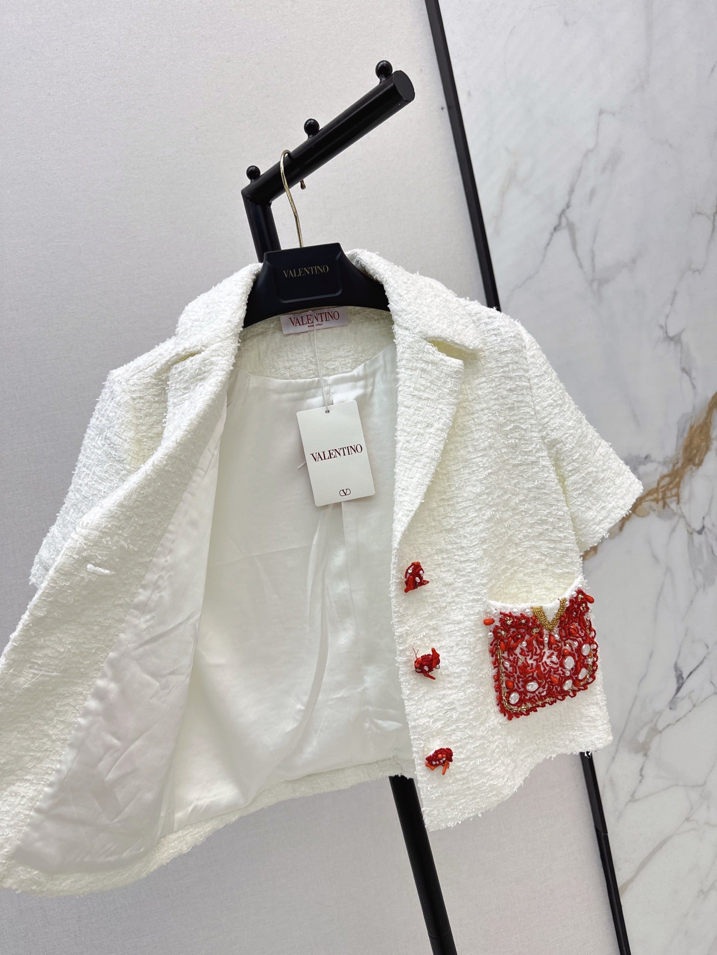 val 25ss beaded short sleeve jacket