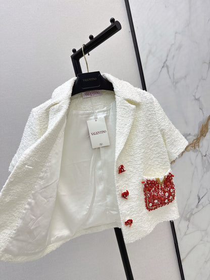val 25ss beaded short sleeve jacket