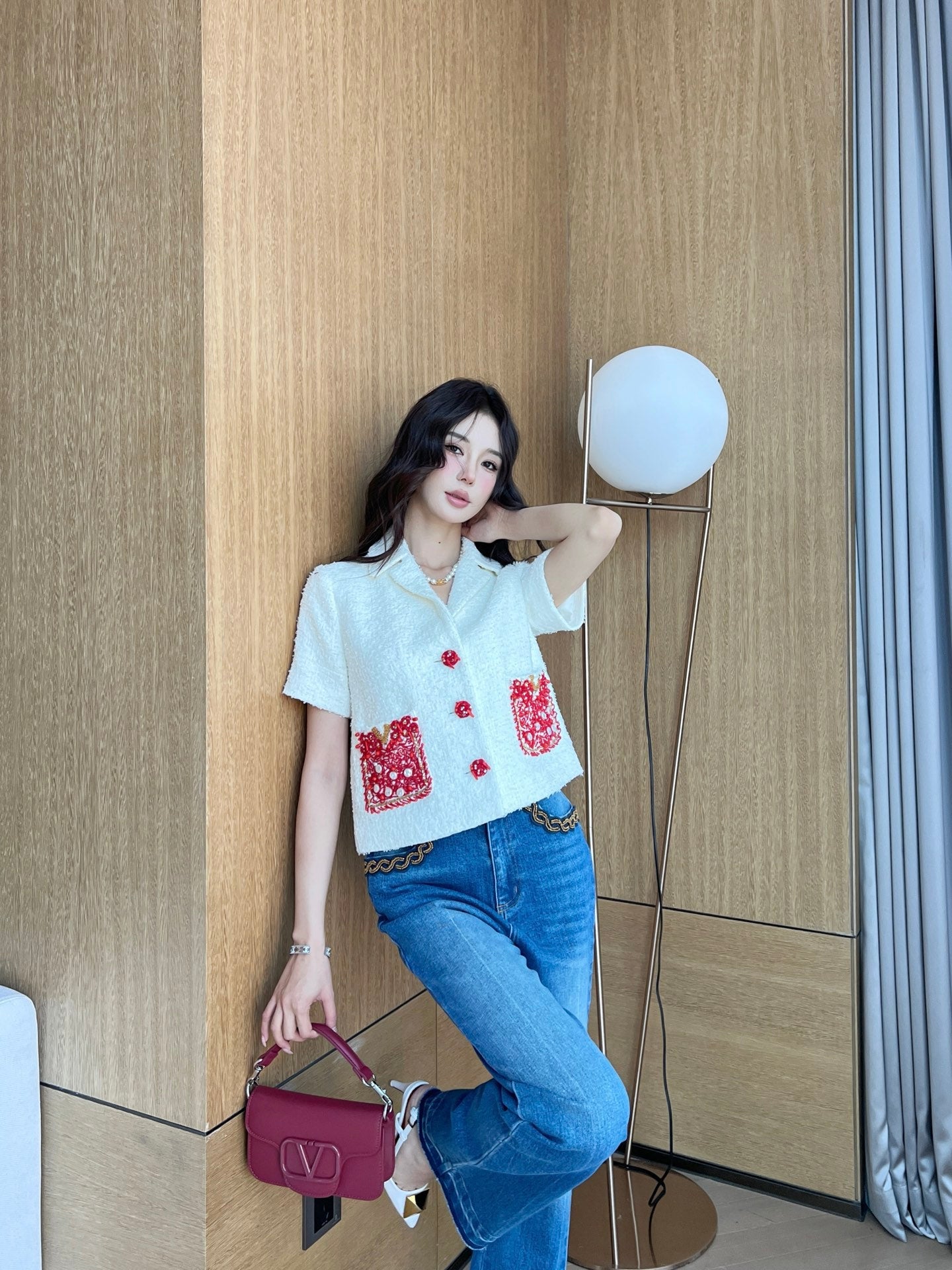 val 25ss beaded short sleeve jacket