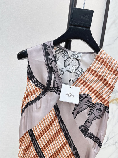 H 25ss silk sleeveless dress