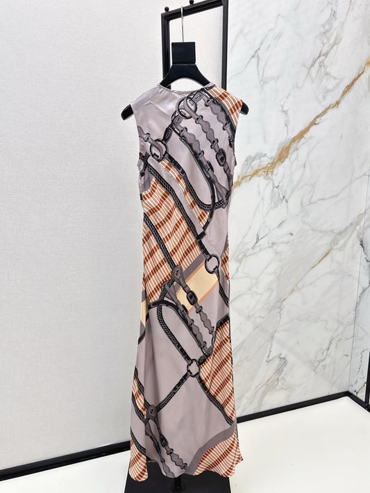 H 25ss silk sleeveless dress