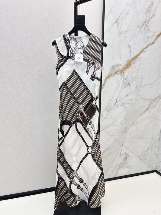 H 25ss silk sleeveless dress