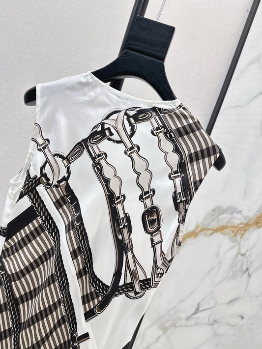 H 25ss silk sleeveless dress