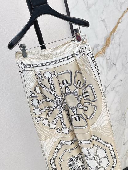 h 25ss silk wide leg pants