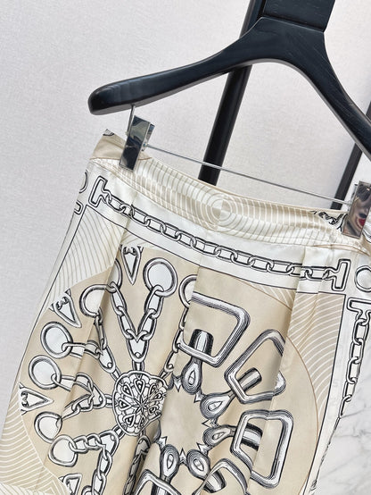 h 25ss silk wide leg pants