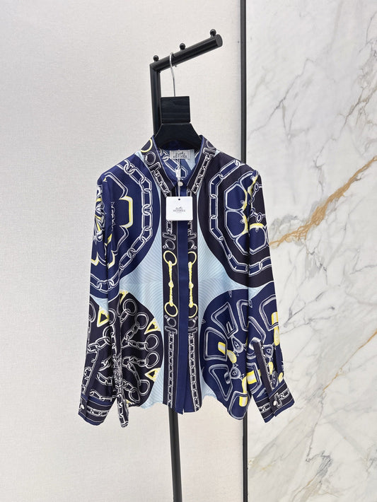 H 25ss silk buttons shirt