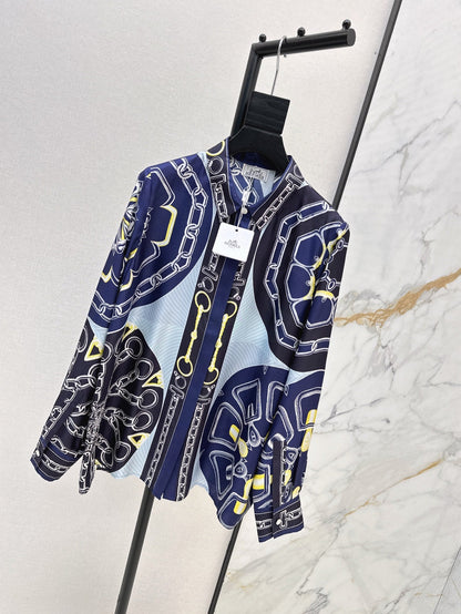 H 25ss silk buttons shirt