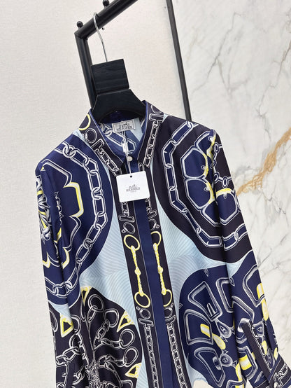 H 25ss silk buttons shirt