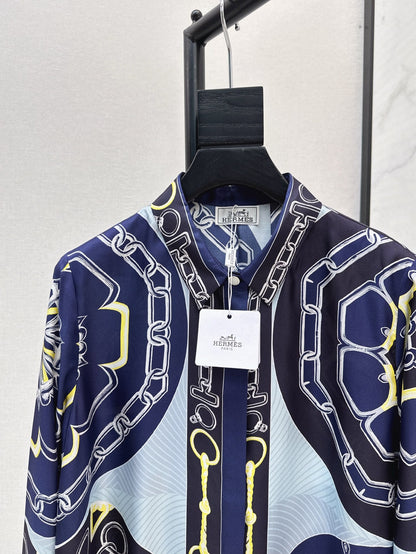 H 25ss silk buttons shirt