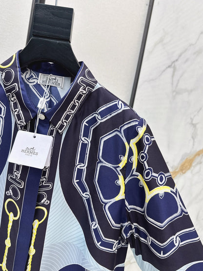 H 25ss silk buttons shirt