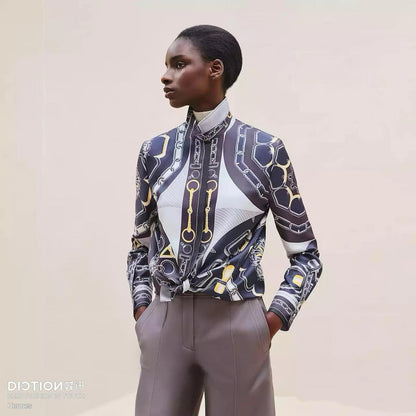 H 25ss silk buttons shirt