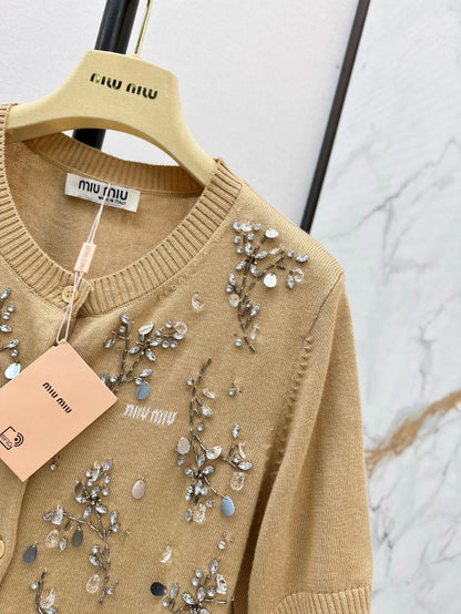 mi 25ss beaded knitted cardigan