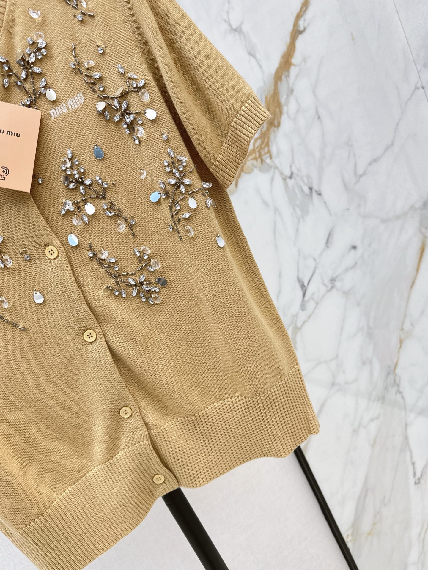 mi 25ss beaded knitted cardigan