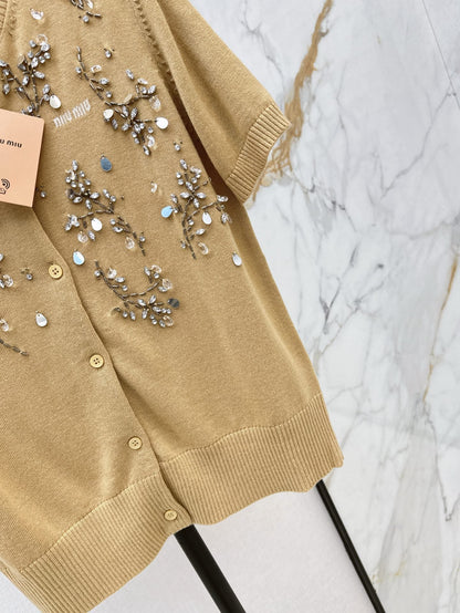 mi 25ss beaded knitted cardigan