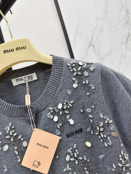 mi 25ss beaded knitted cardigan