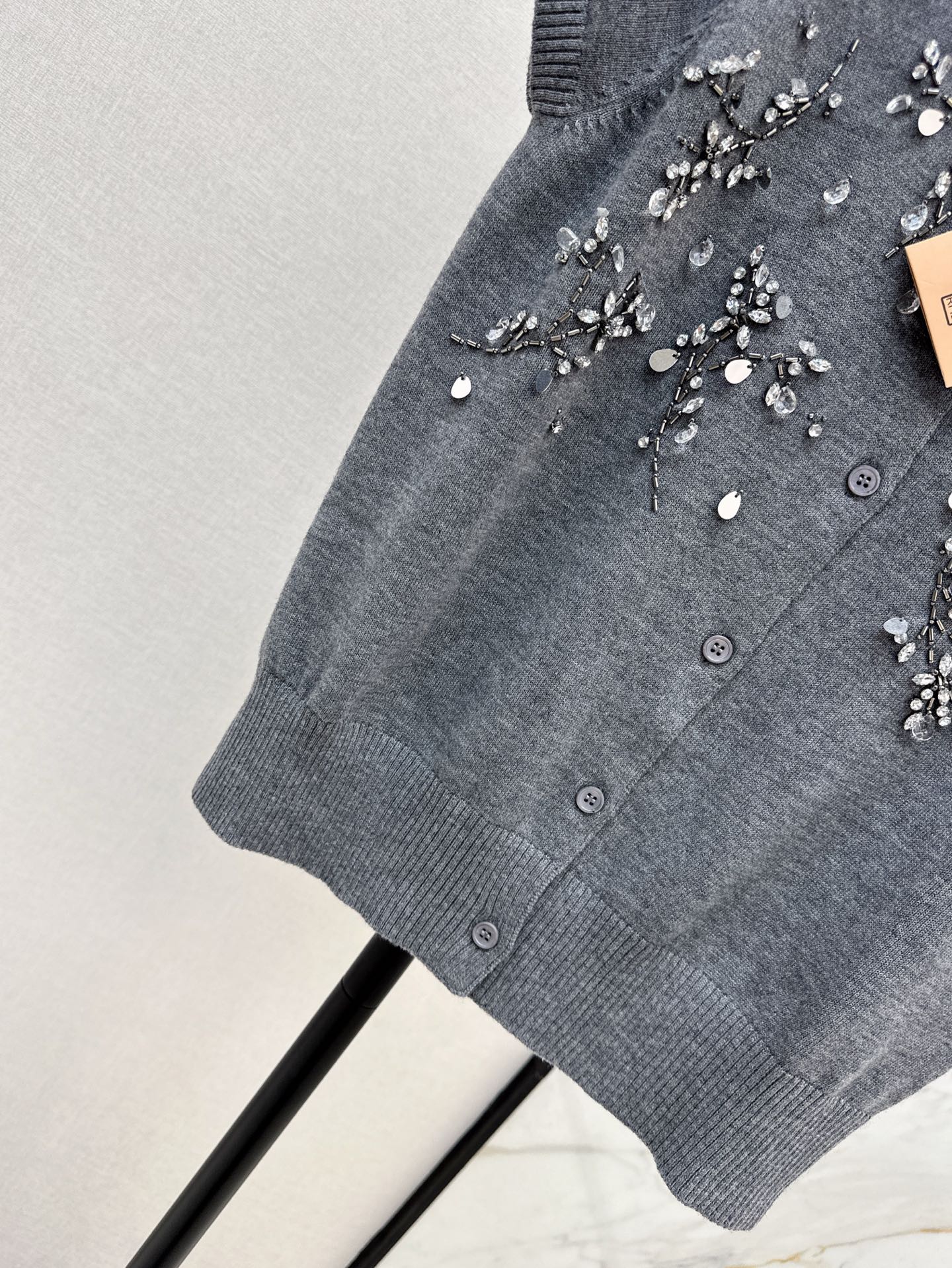 mi 25ss beaded knitted cardigan