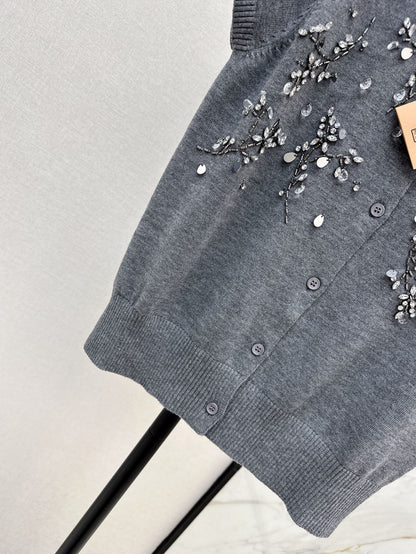 mi 25ss beaded knitted cardigan