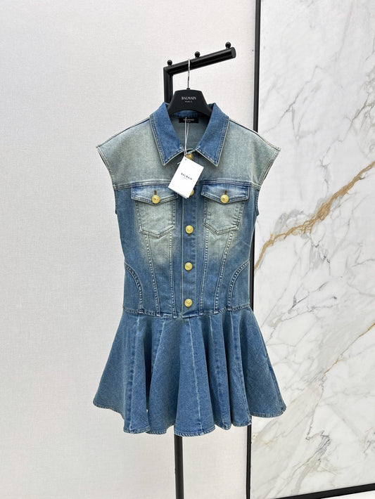 bal 25ss denim shirt dress