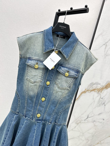 bal 25ss denim shirt dress