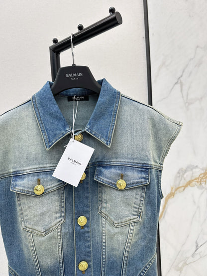 bal 25ss denim shirt dress