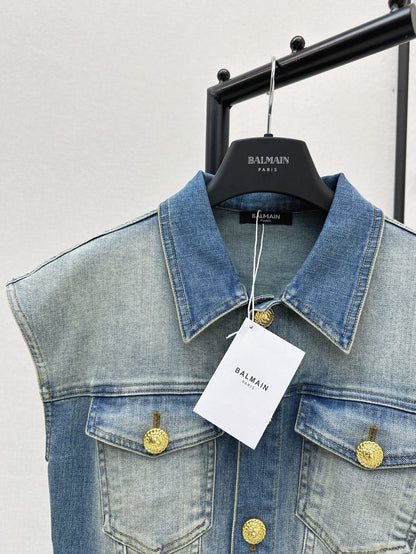 bal 25ss denim shirt dress