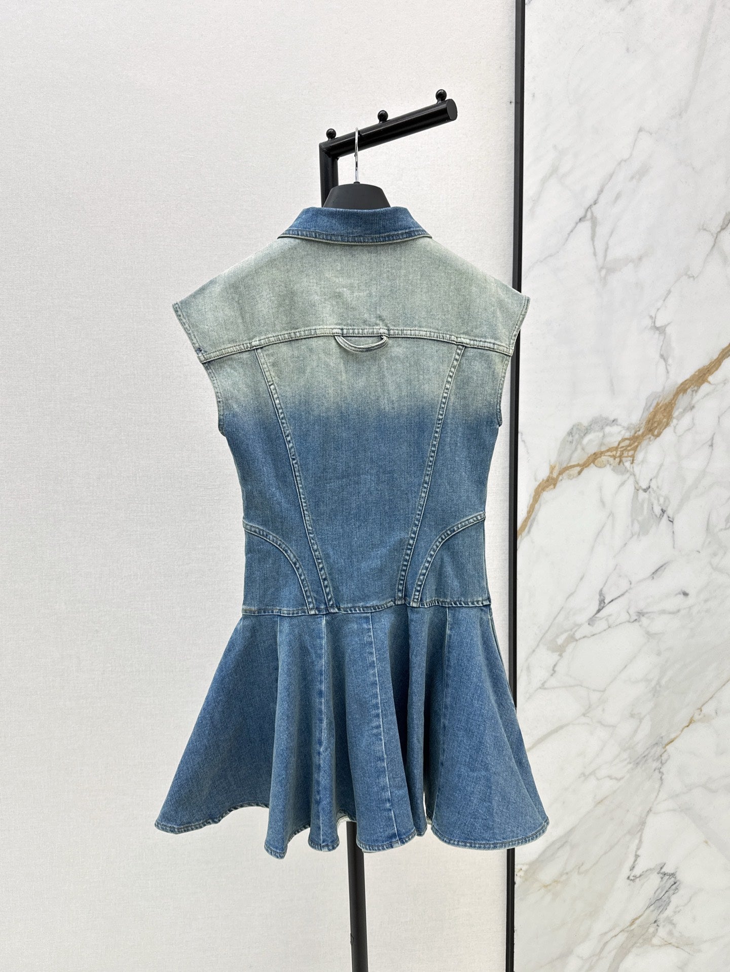 bal 25ss denim shirt dress