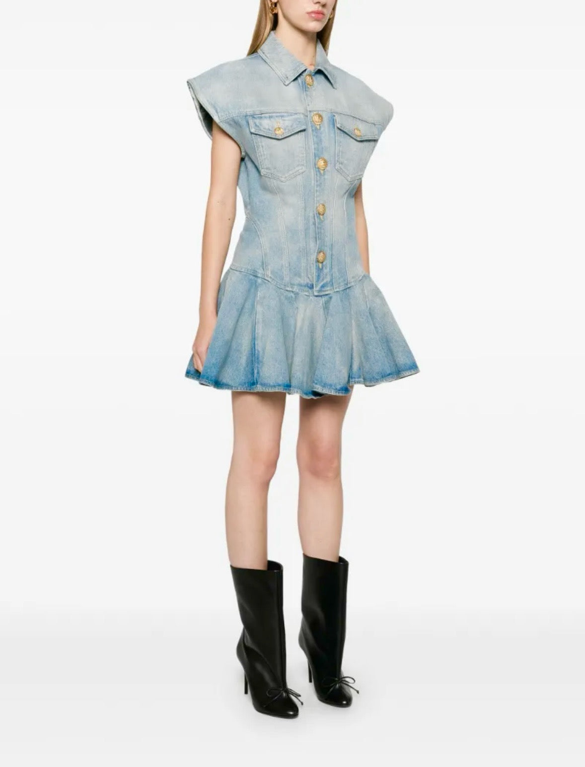 bal 25ss denim shirt dress