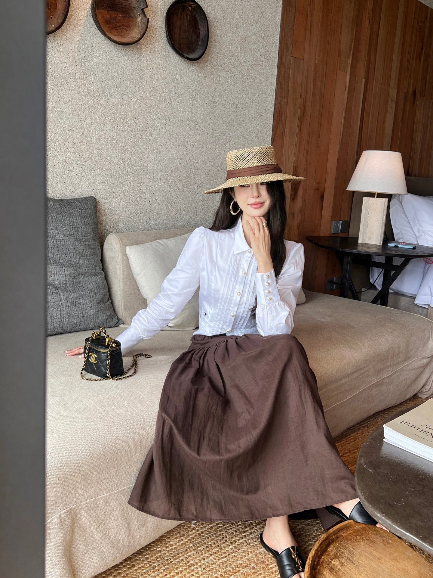 D 25ss embroidered skirt