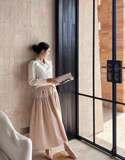 D 25ss embroidered skirt
