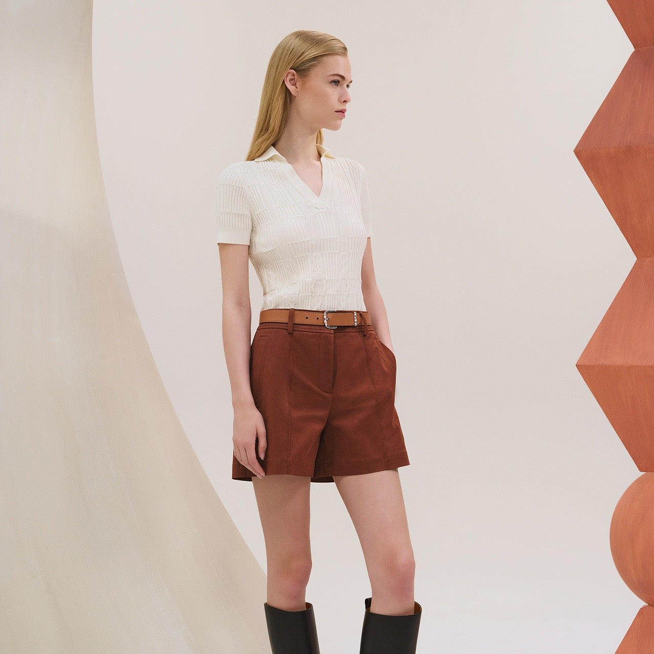 H 25ss knitted polo shirt