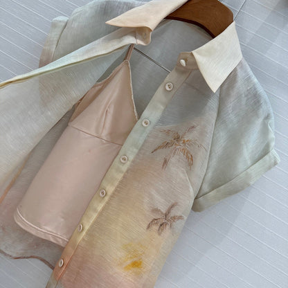 zim 25ss silk 2piece shirt set