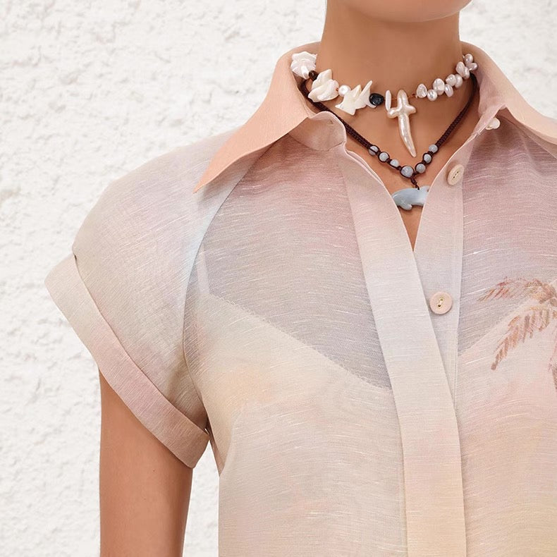 zim 25ss silk 2piece shirt set