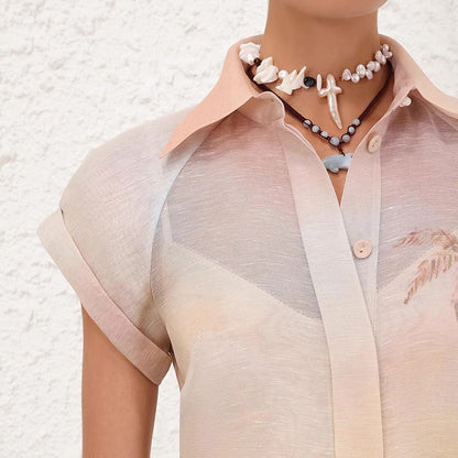 zim 25ss silk 2piece shirt set