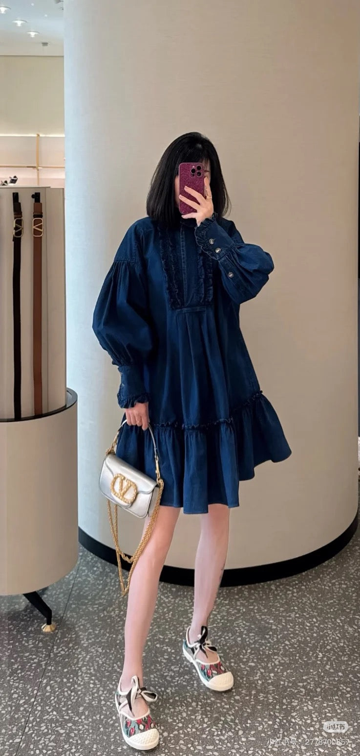 val 25ss retro denim dress