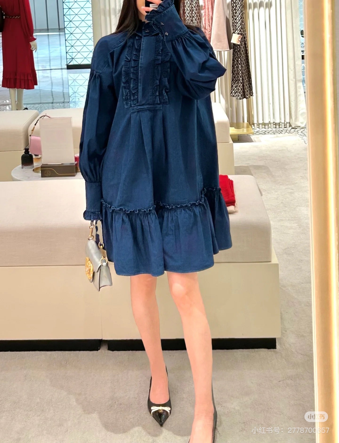 val 25ss retro denim dress