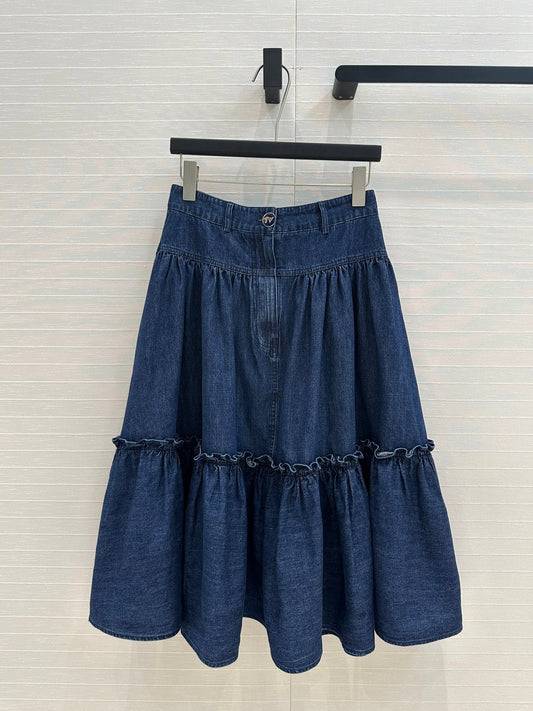 val 25ss denim skirt