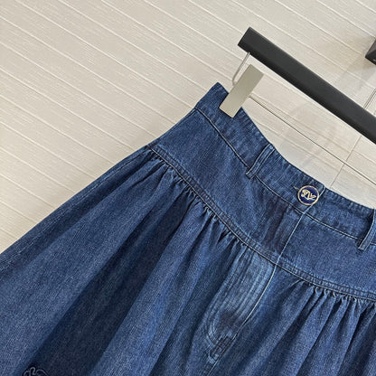 val 25ss denim skirt