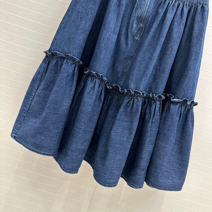 val 25ss denim skirt