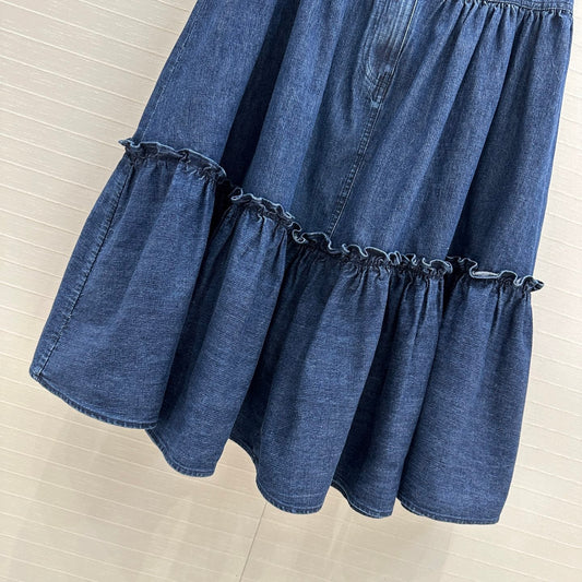 val 25ss denim skirt