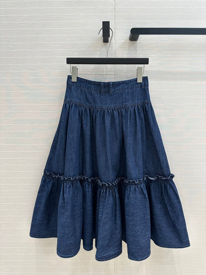 val 25ss denim skirt
