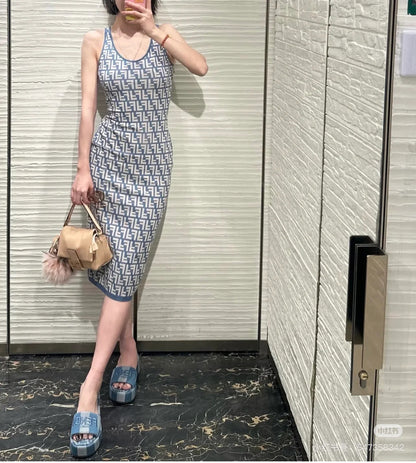 Fe 25ss jacquard knitted dress