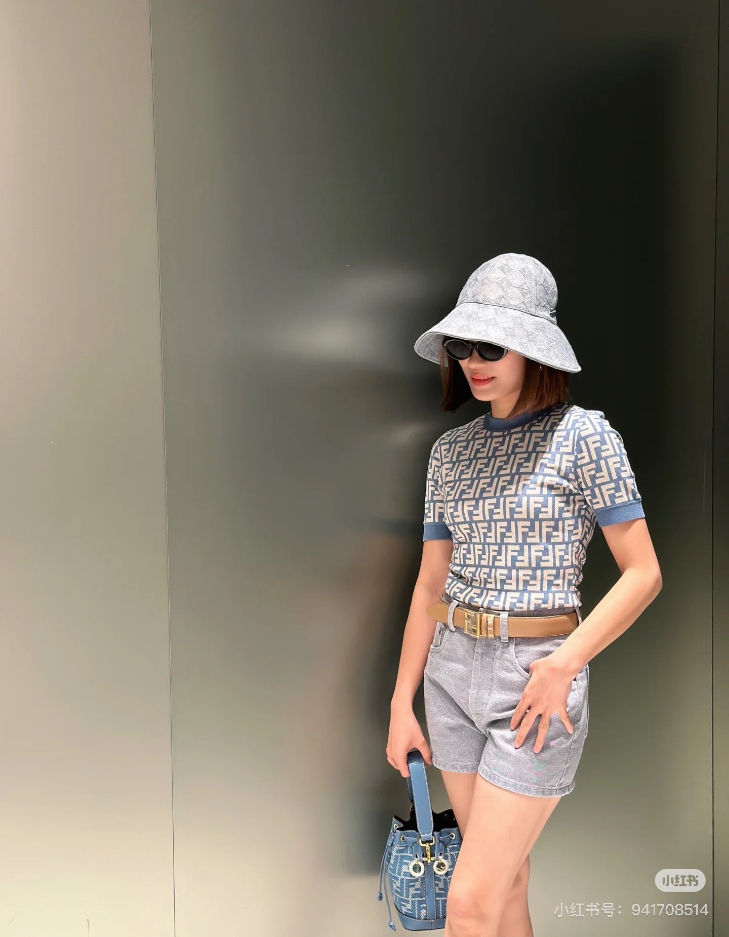 fe 25ss knitted crop t-shirt