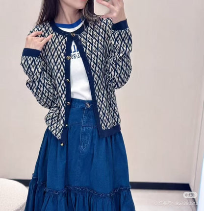 val 25ss denim skirt