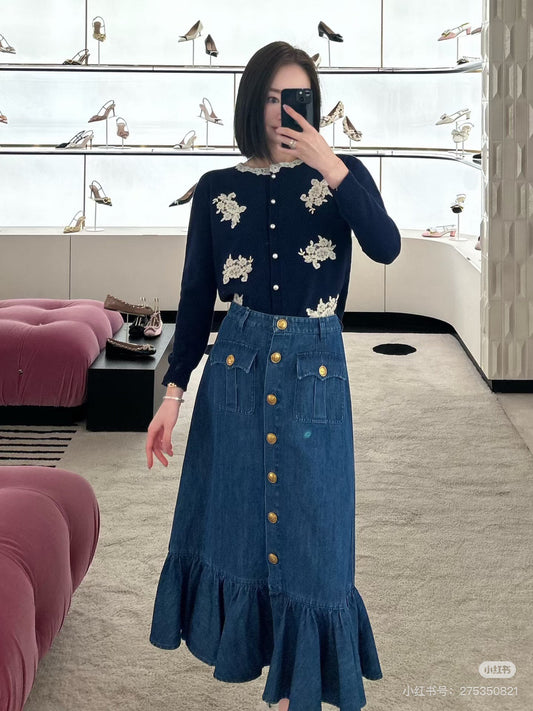 Val 25ss denim skirt