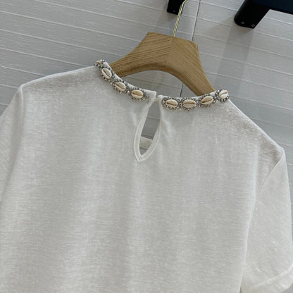 Zim 25ss beaded t-shirt