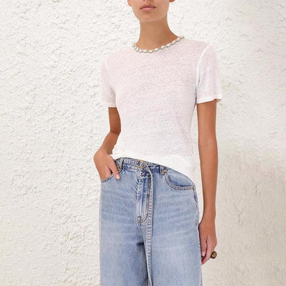 Zim 25ss beaded t-shirt