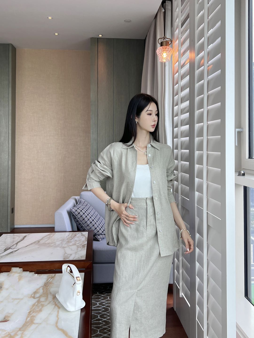 Lo 25ss linen skirt