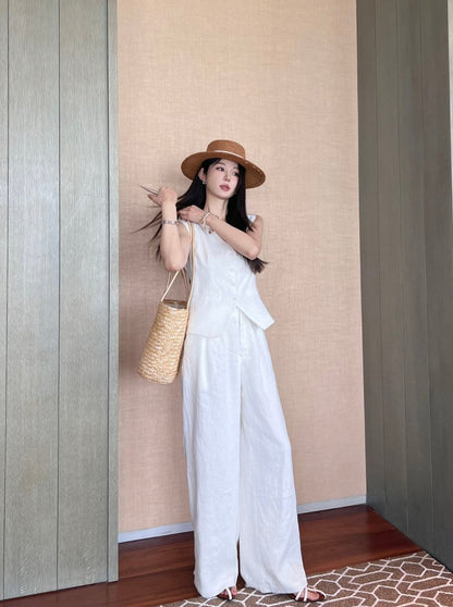 Lo 25ss linen wide leg pants