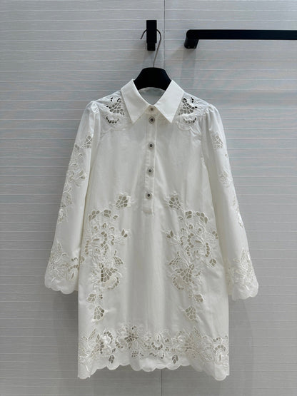 Do 25ss hollow shirt dress
