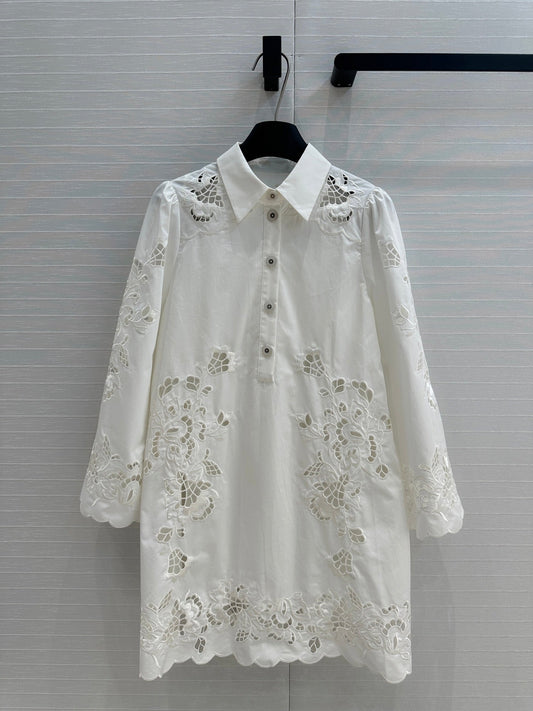 Do 25ss hollow shirt dress